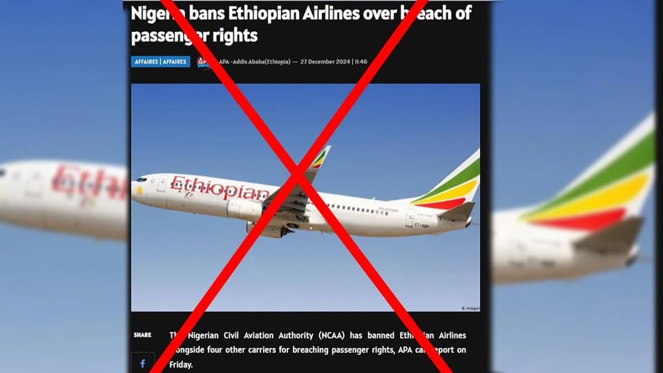 Fake News: Ethiopian Airlines Not Banned in Nigeria